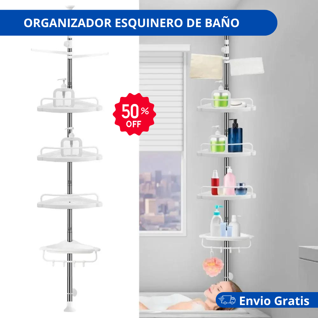 ORGANIZADOR DE BAĂO ESQUINERO đżORGANIBATHÂź - 50% OFF