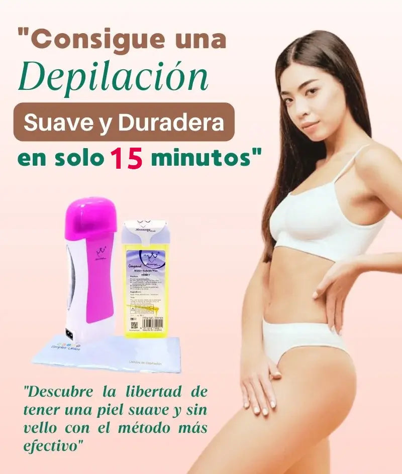 Kit de cera depilatoria 3 en 1 para piel sensible