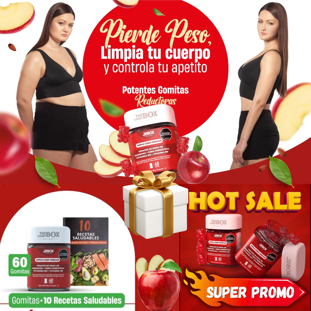 ✨ Eleva tu Autoestima: Transformación Sin Cirugías -  VINAGRE DE MANZANA EN GOMITAS🍎 - 50% DESCUENTO